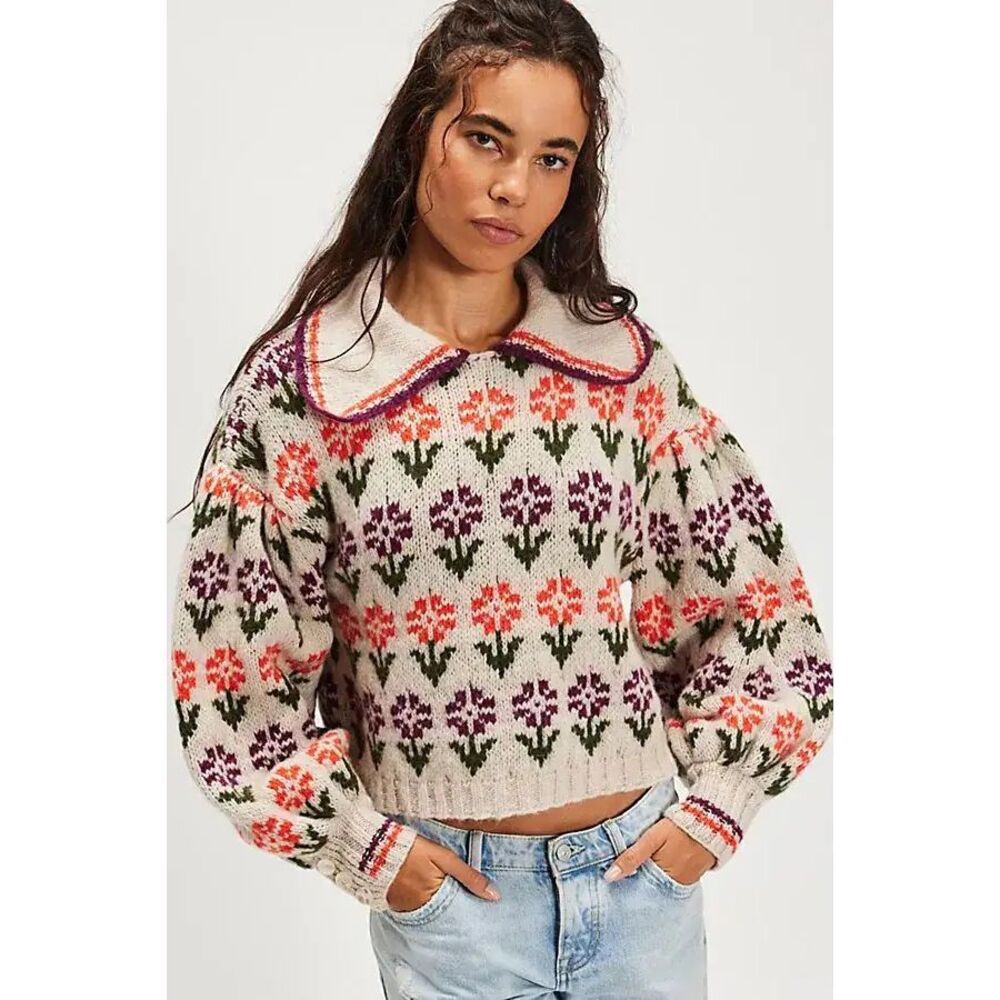 New Free People Frills Softspun Sweater Size Xs - Picture 1 of 11